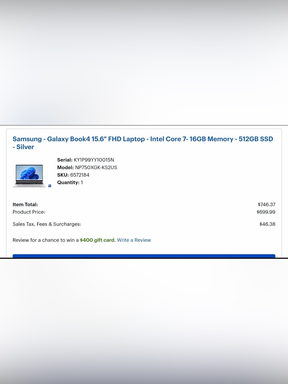 Samsung Galaxy Book4 15.6" Laptop (Intel Core 7 150U)